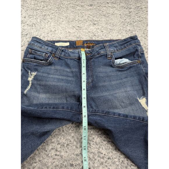 Kut From The Kloth Shorts Women 6 Blue Katy Boyfriend Distressed Casual Stretch - Picture 6 of 9
